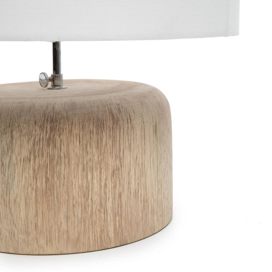 The Teak Wood Table Lamp - Natural White - Flo & Joe