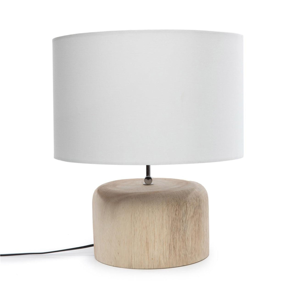 The teak wood table lamp natural white flo & joe