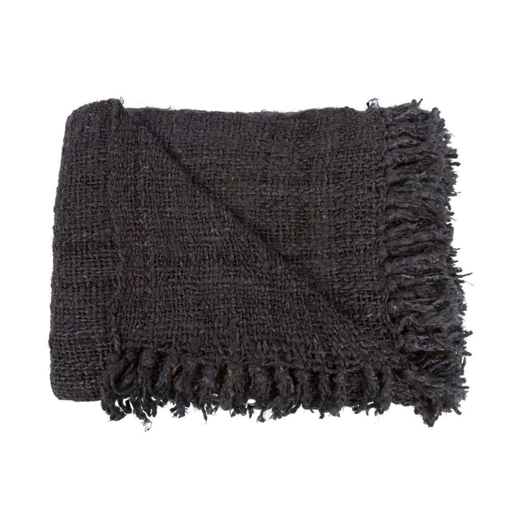 The s'il vous plaid black navy cotton throw flo & joe