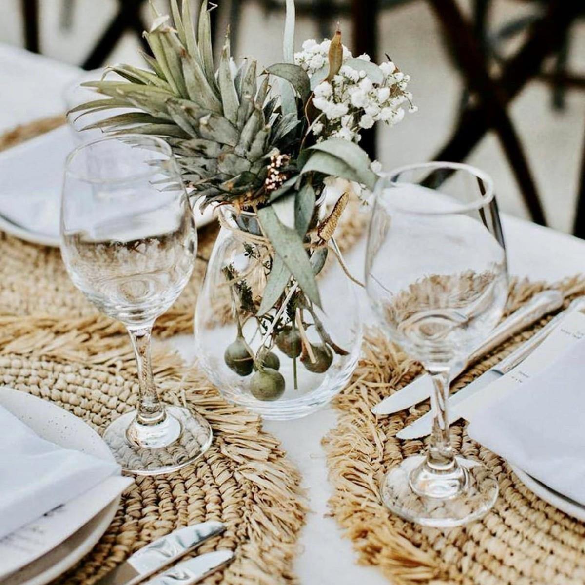 Large fringed raffia placemat flo & joe