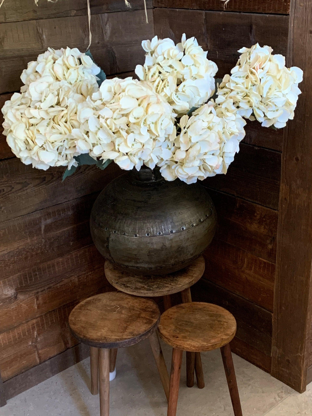 Antiqued iron vase xl flo & joe