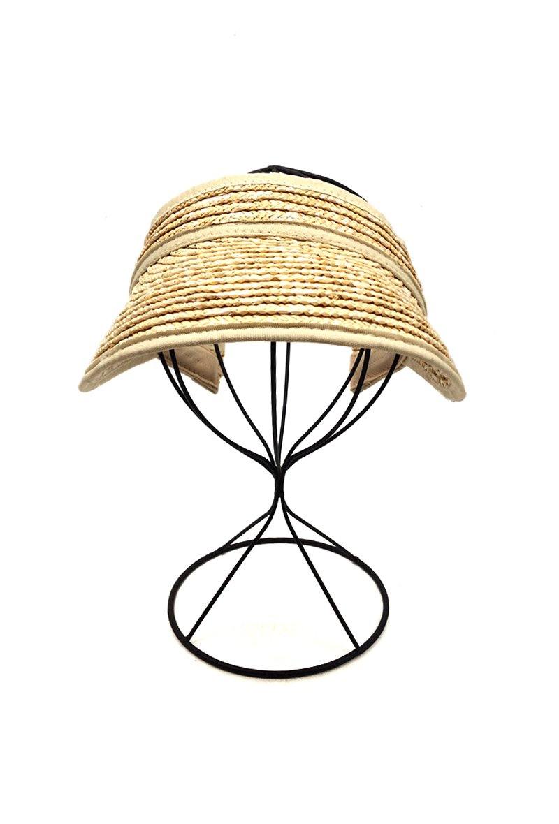 Cotton Trimmed Straw Visor - Natural - Flo & Joe