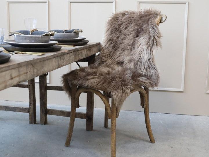 Faux Fur Chair Throw - Mocha - Flo & Joe