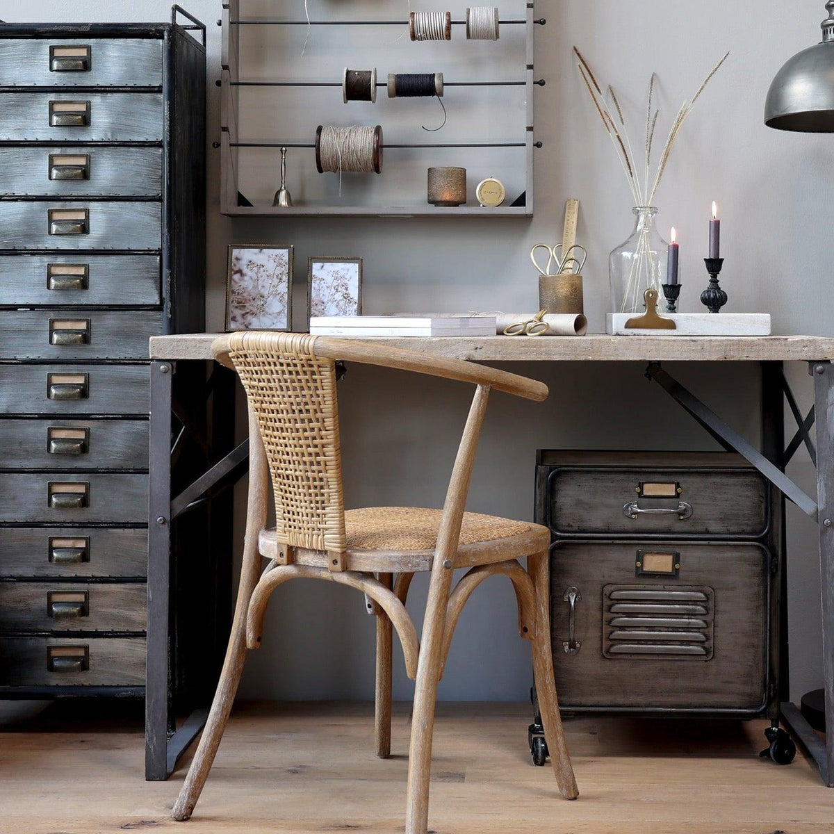 French wicker wishbone dining chair flo & joe