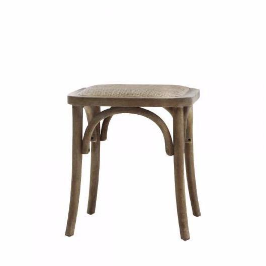 French Wicker Wooden Stool - Flo & Joe