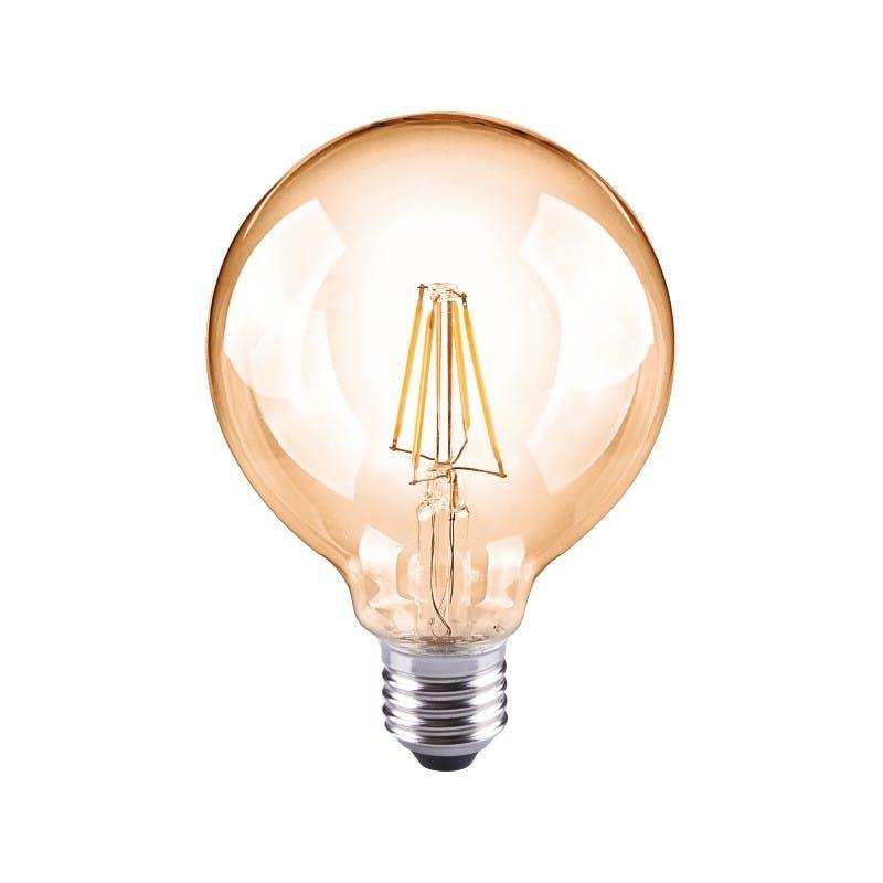 Globe amber led light bulb flo & joe