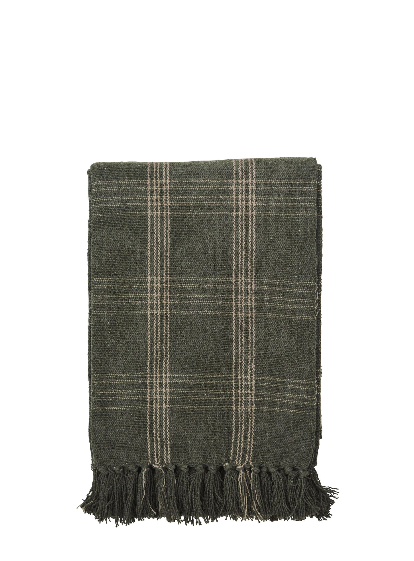 Green Recycled Cotton Check Throw - Flo & Joe