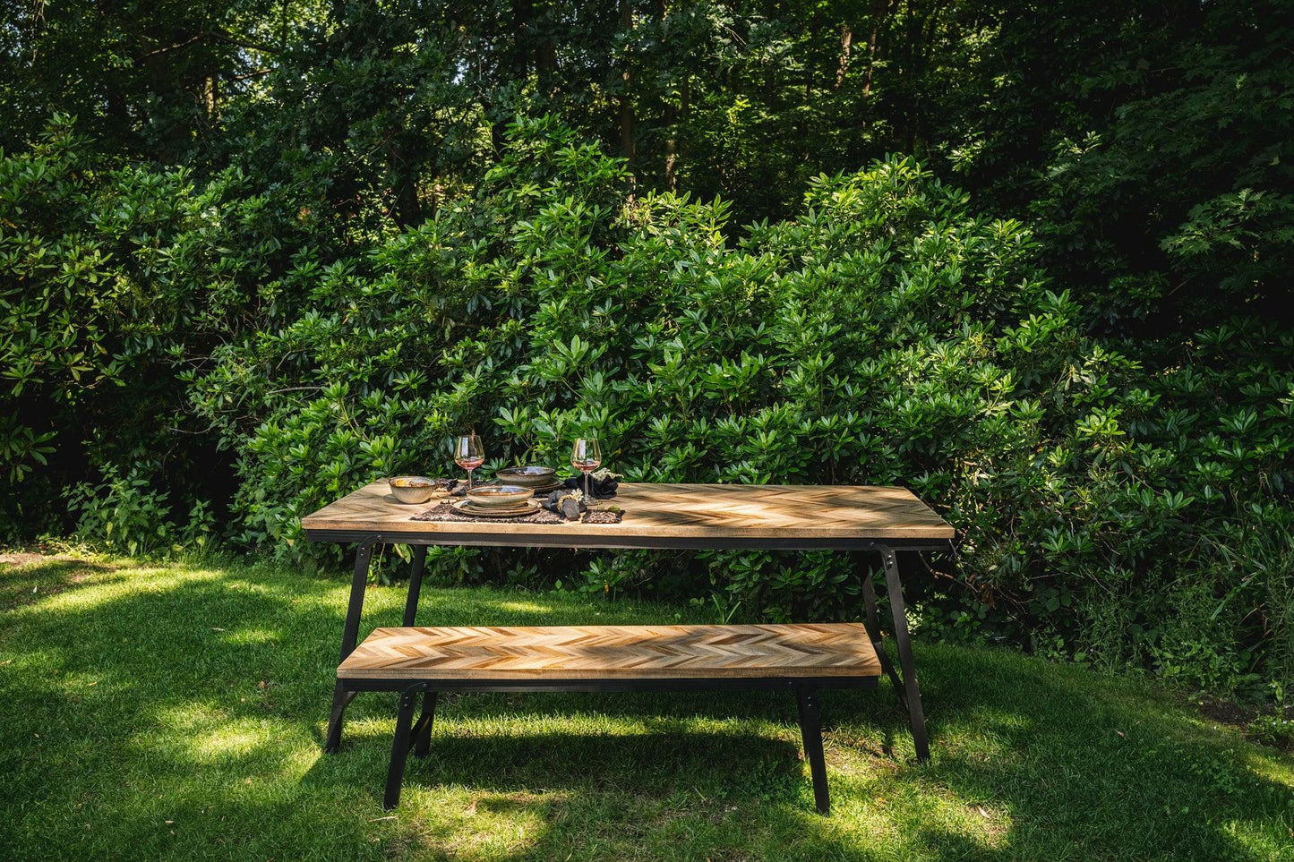 Herringbone Foldable Bench - Natural 150cm - Flo & Joe