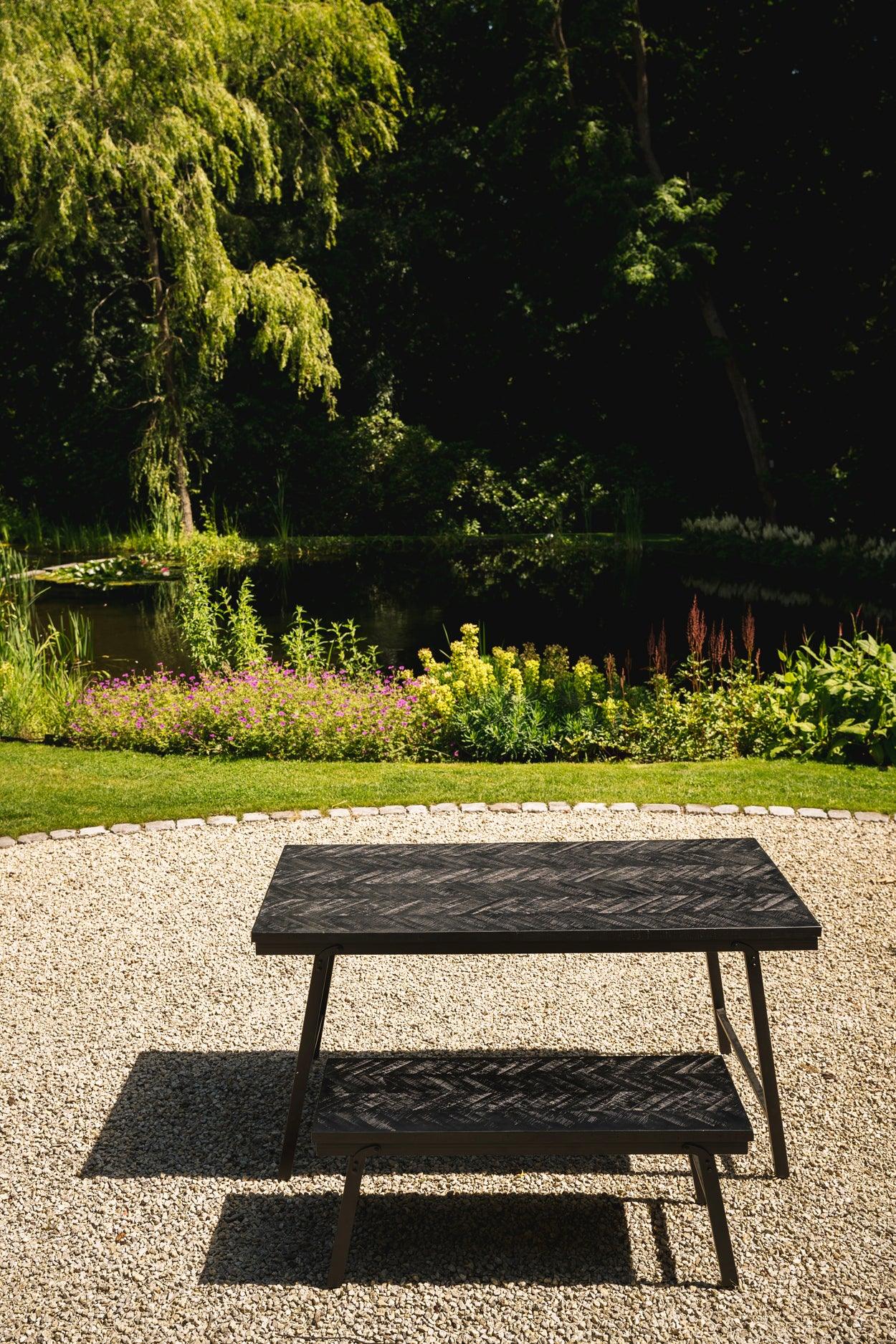 Herringbone Foldable Table - Black 160cm - Flo & Joe