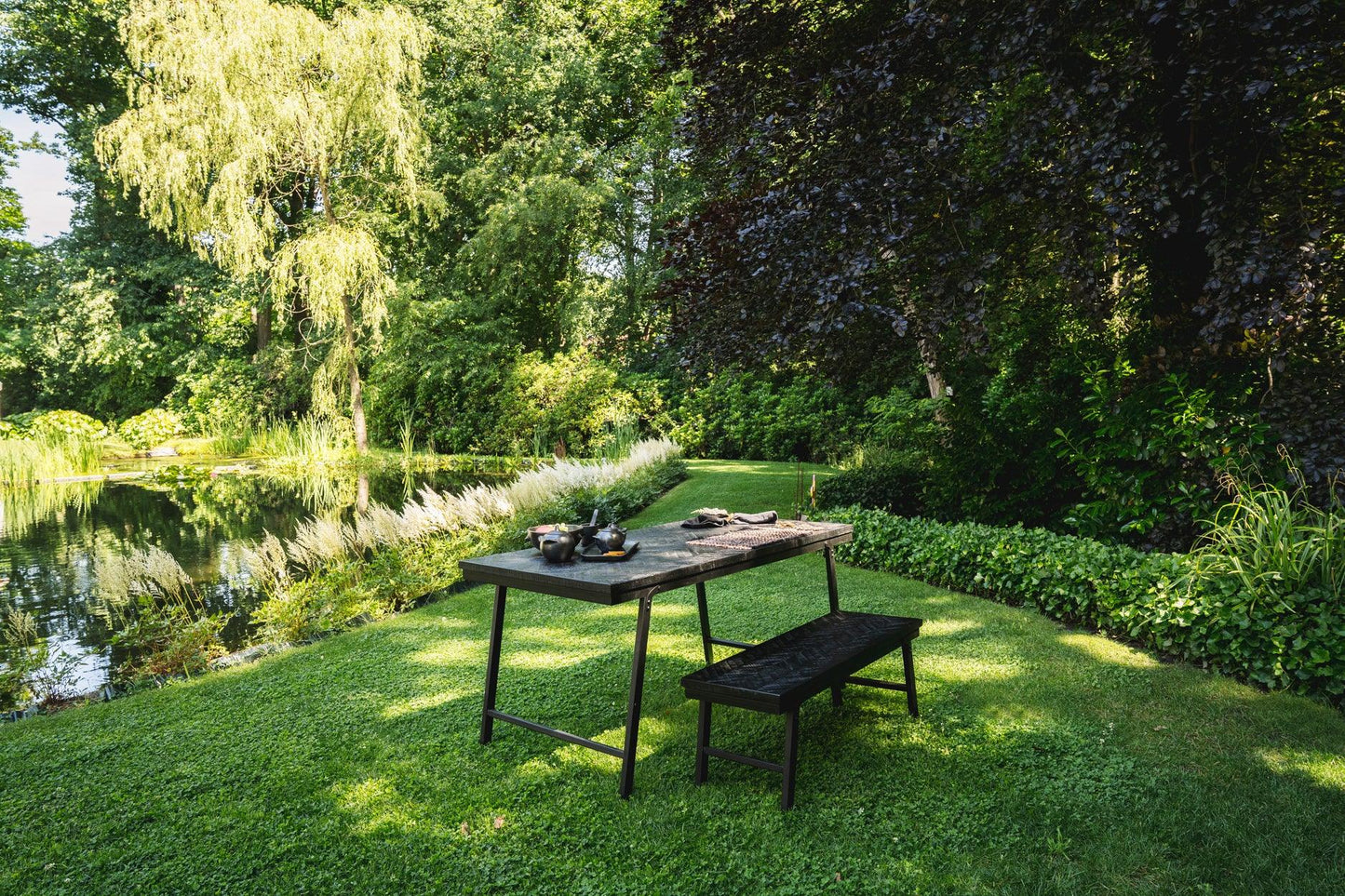 Herringbone Foldable Table - Black 200cm - Flo & Joe