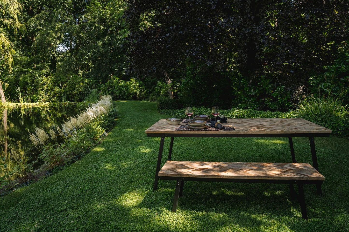 Herringbone Foldable Table - Natural 200cm - Flo & Joe