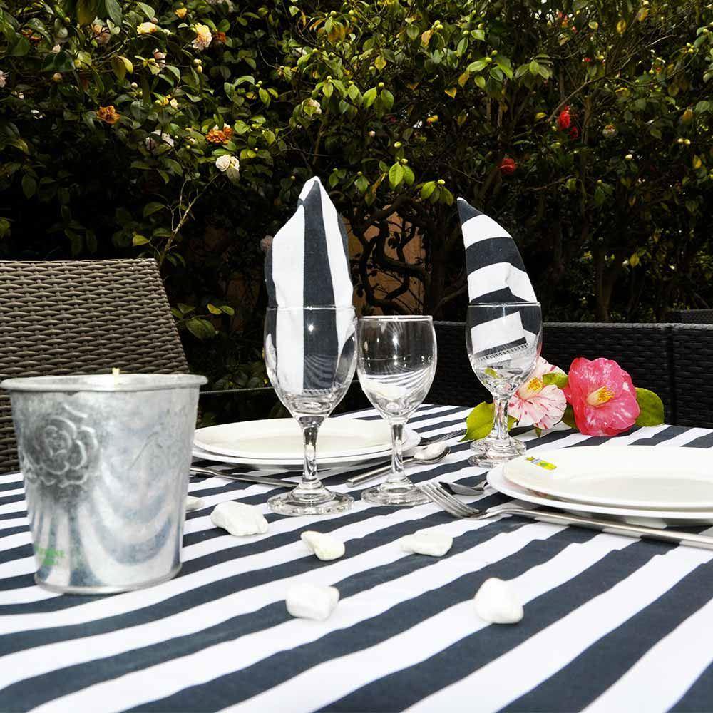 Marine Blue Striped Picnic Blanket with Carrier - Flo & Joe