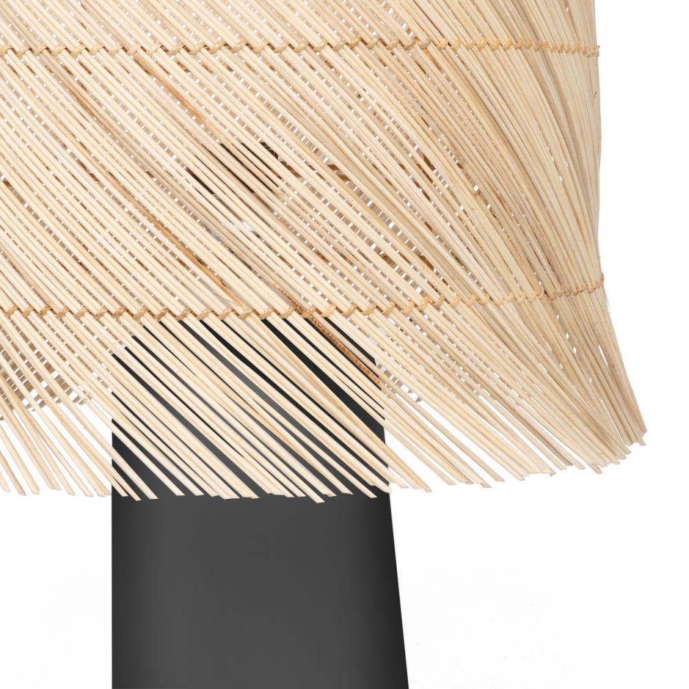 Natural Rattan Lamp with Black Base - Flo & Joe