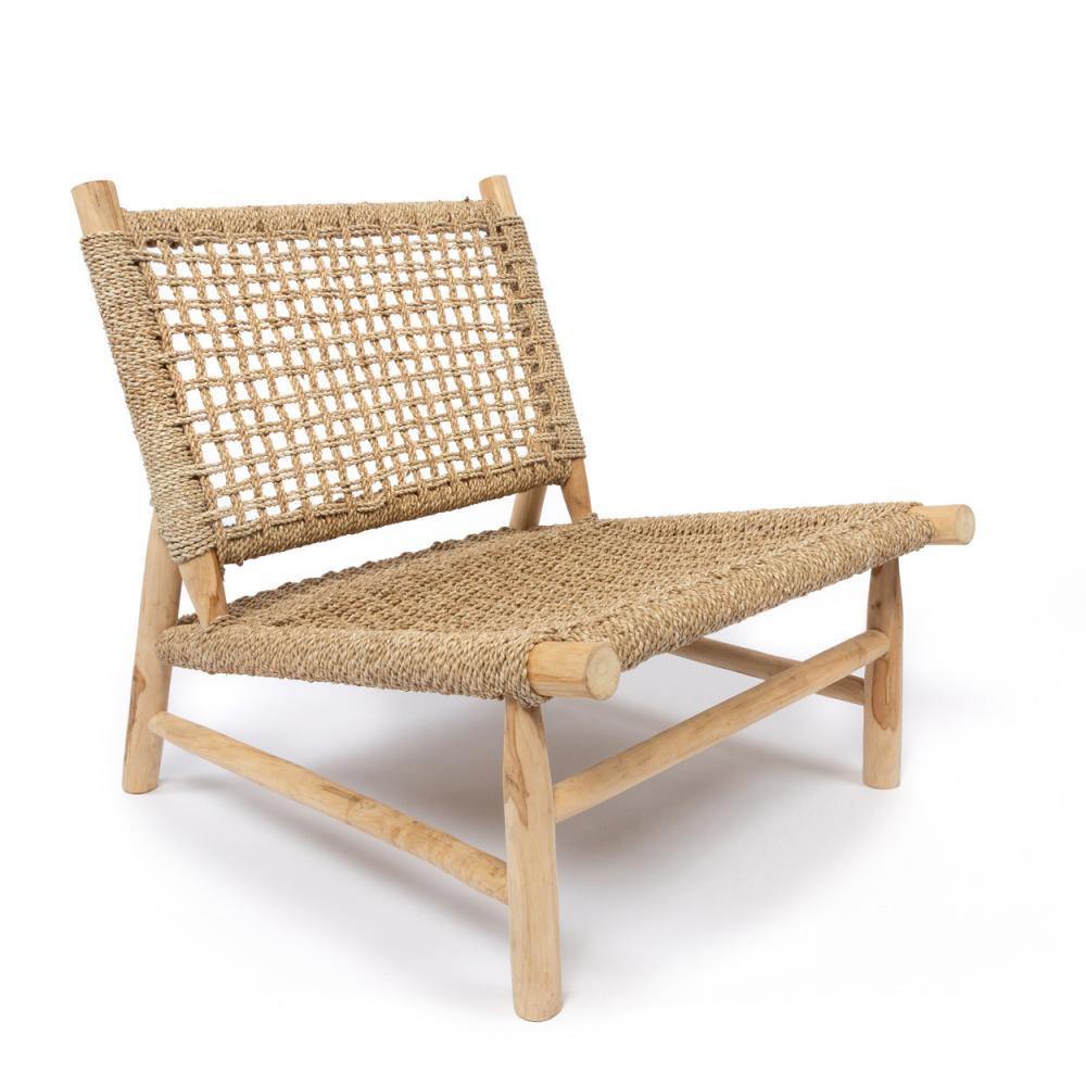 Natural Teak Sisal Lounge Chair - Flo & Joe