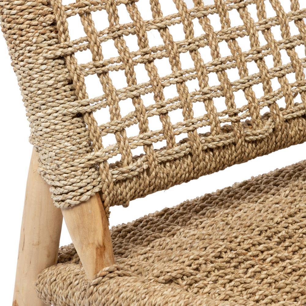 Natural Teak Sisal Lounge Chair - Flo & Joe