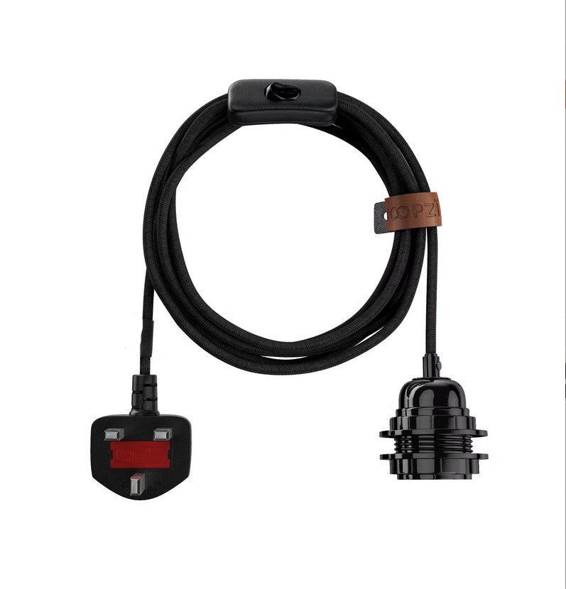 Plugable ceiling light fitting black flo & joe