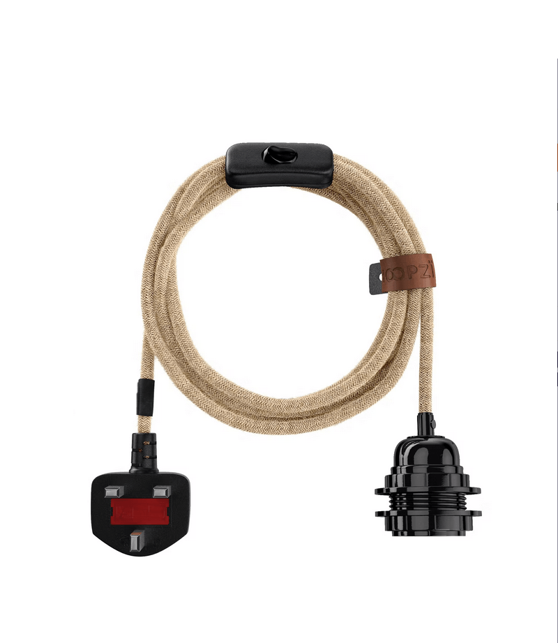 Plugable ceiling light fitting natural flo & joe