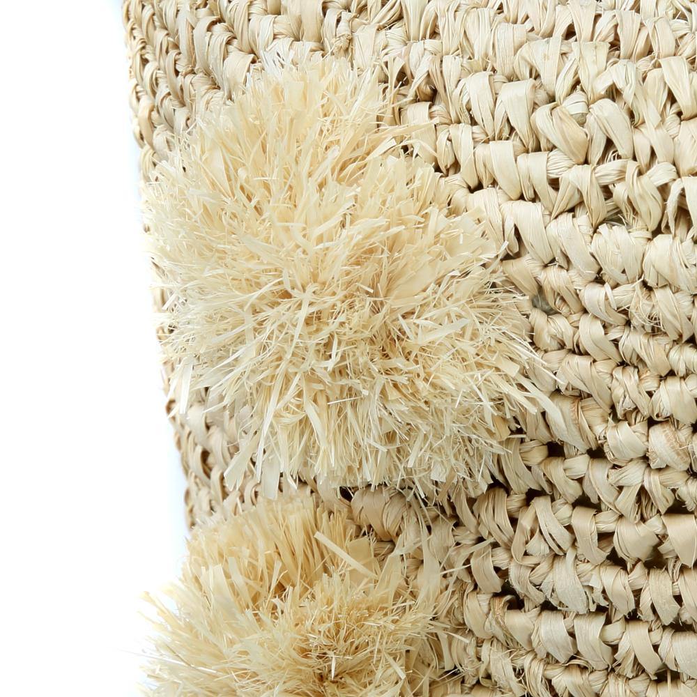 Raffia Pom Pom Stool - Flo & Joe