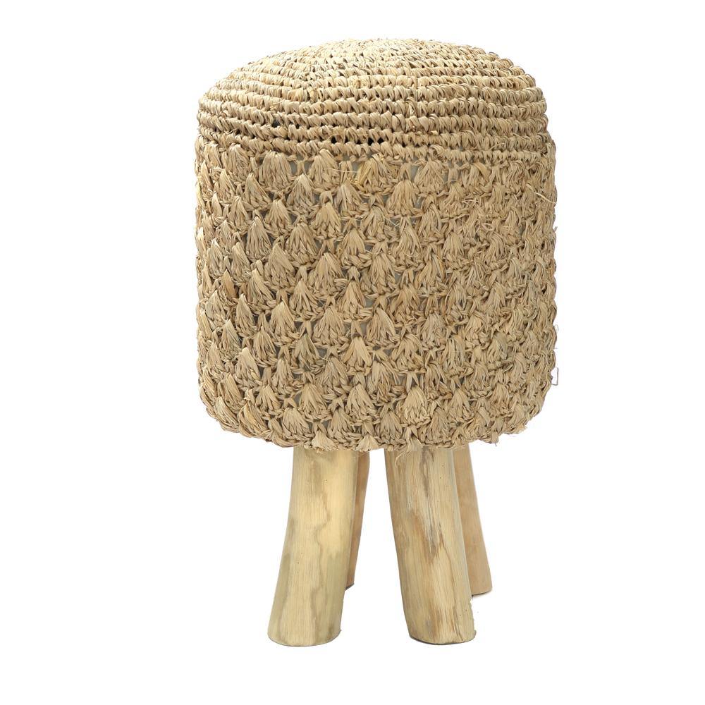 Raffia Rounded Stool - Flo & Joe