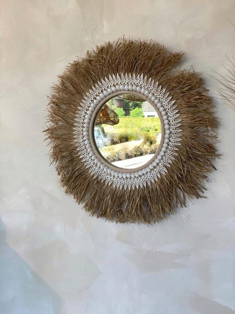 Raffia Shell Mirror - Flo & Joe