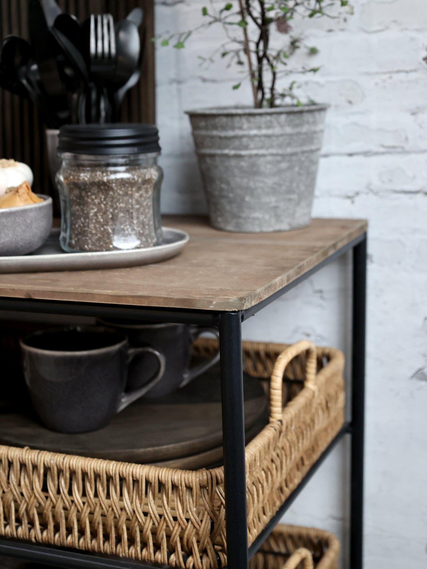 Rattan Tray Trolley - Flo & Joe