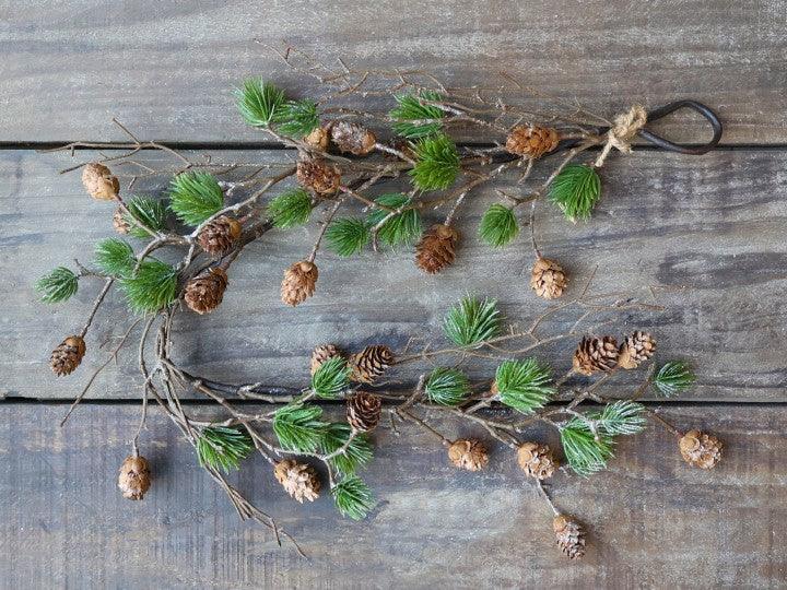 Rustic Pine Cone & Cedar Branch Garland - Flo & Joe