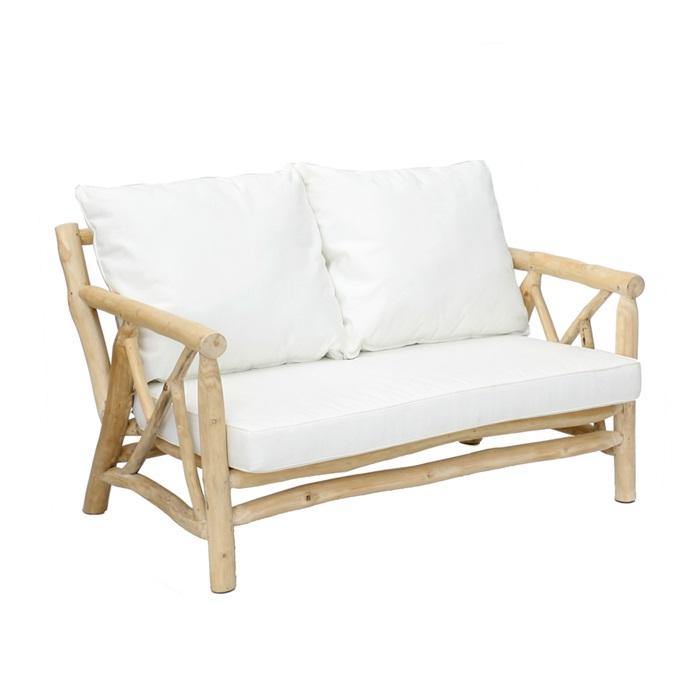 Teak Cushioned 2 Seater - Flo & Joe