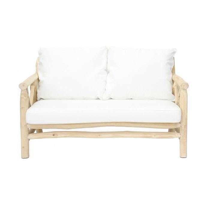 Teak Cushioned 2 Seater - Flo & Joe