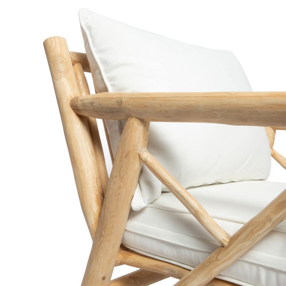 Teak Cushioned Lounge Chair - Flo & Joe
