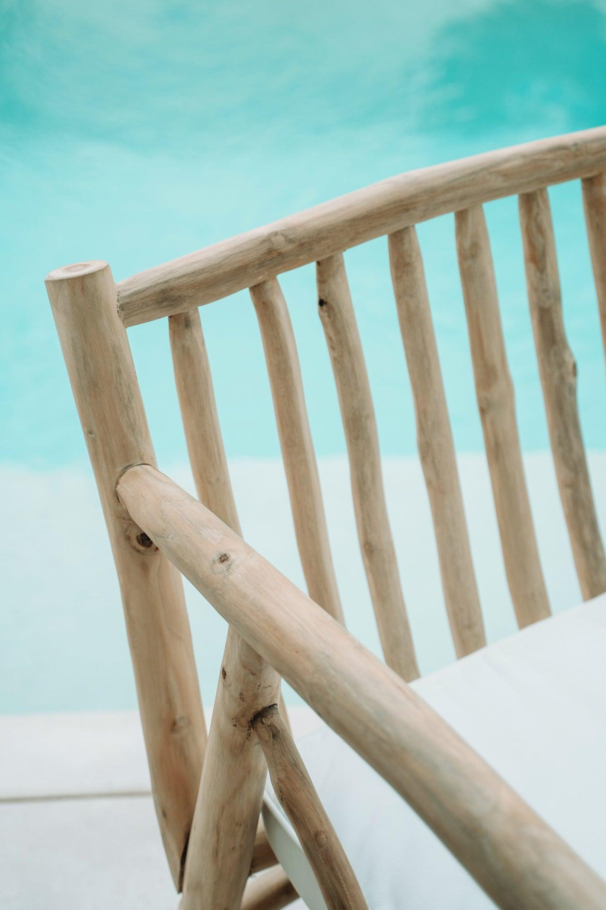 Teak Cushioned Lounge Chair - Flo & Joe