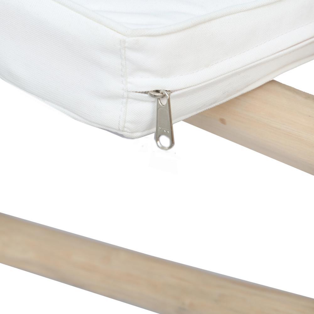Teak Cushioned Lounge Chair - Ivory - Flo & Joe