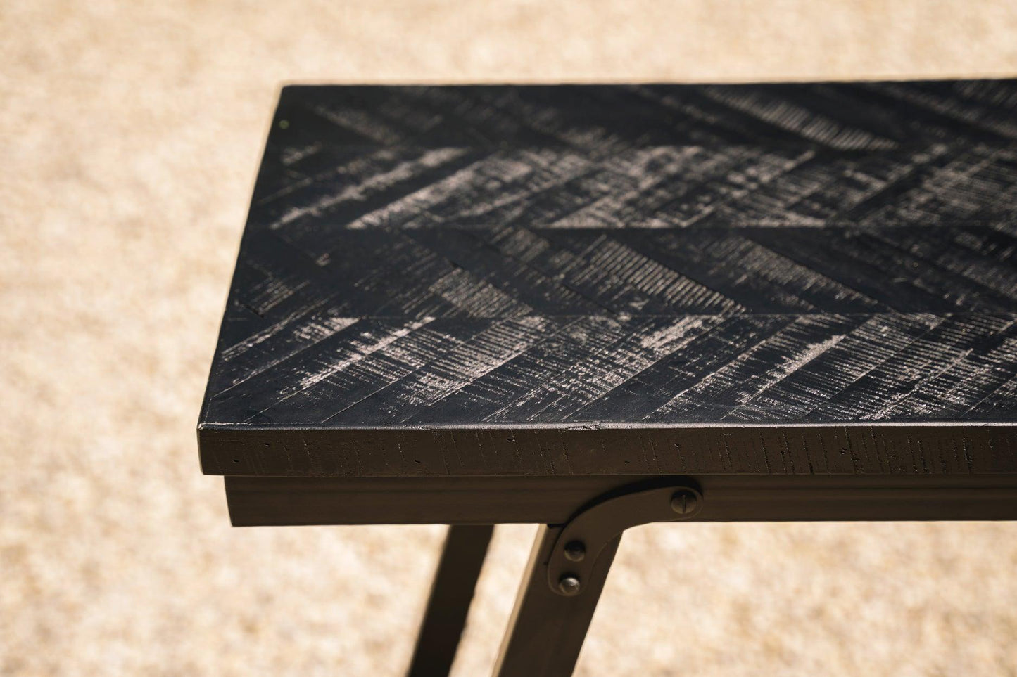 The Herringbone High Table - Black - Flo & Joe