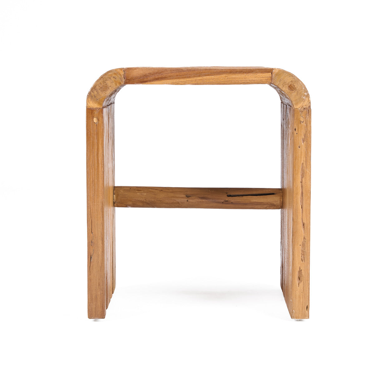 space saving bed side table in teak wood