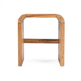 space saving bed side table in teak wood