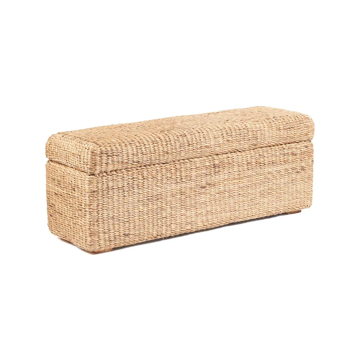 Large Ottoman Storage Box handwoven from natural water hyacinth 120 x 40 x 45cm