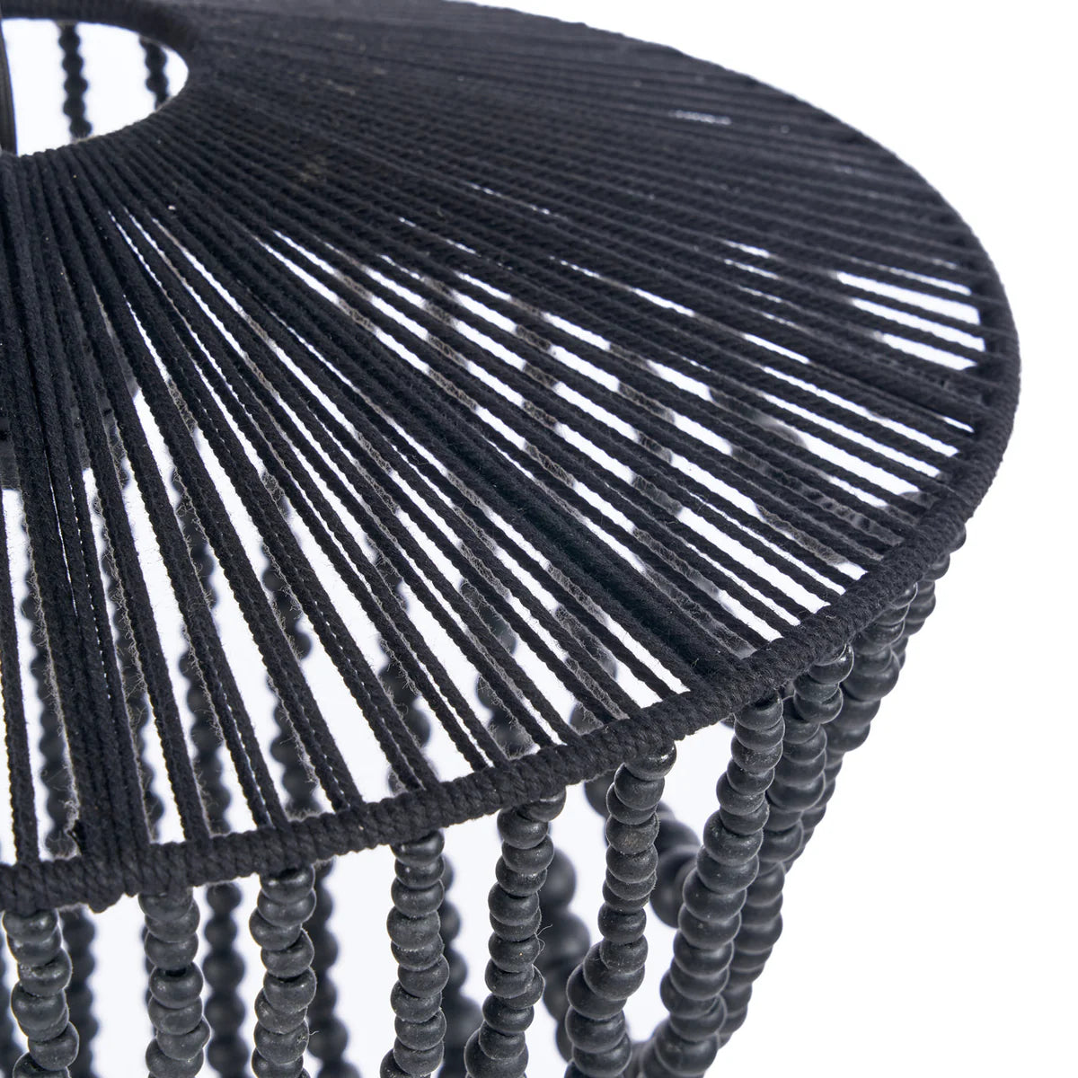 The wooden bead chandelier   large black