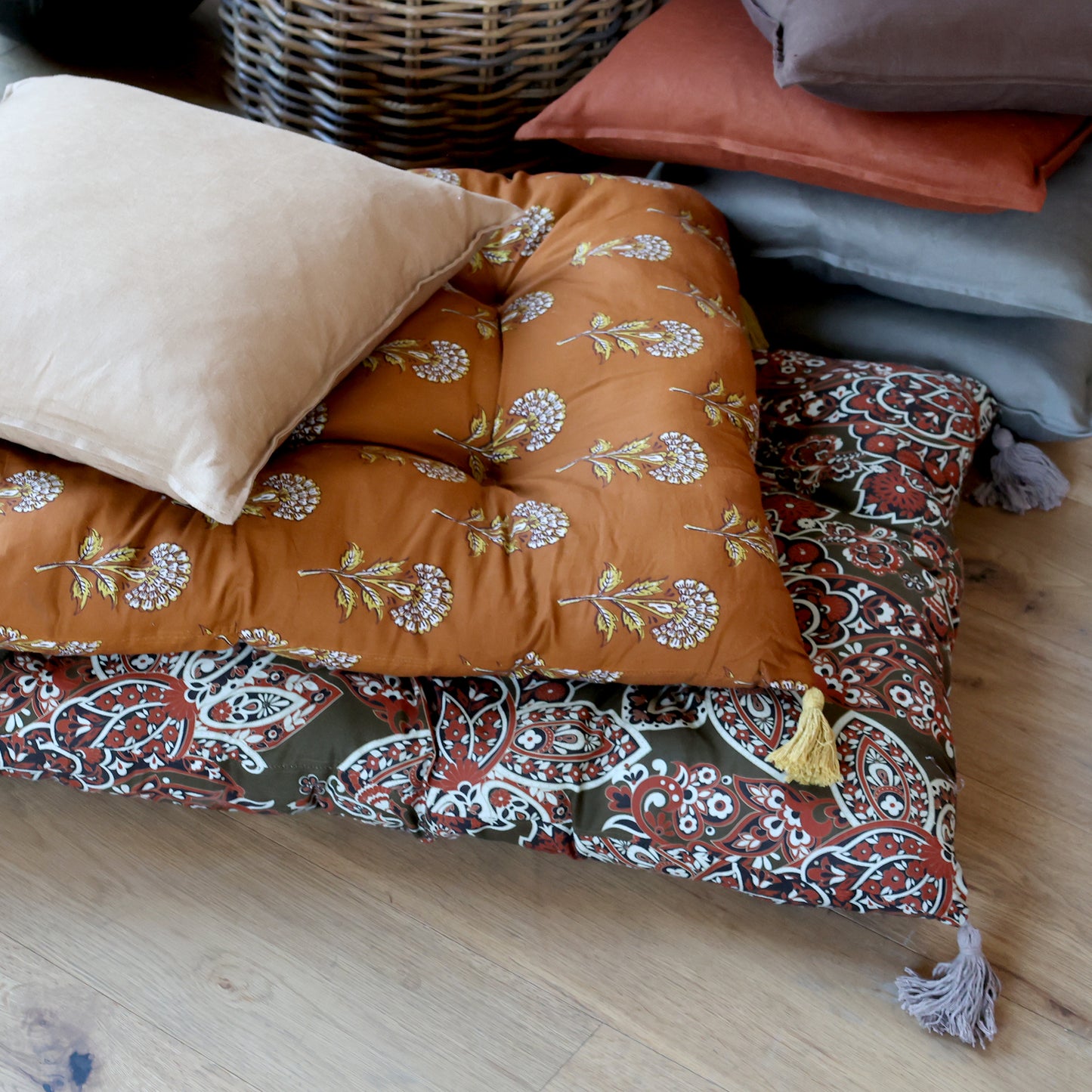 Cotton Mattress - Terracotta Print