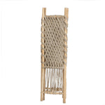 Woven wooden  screen panels with diamond pattern on a white background