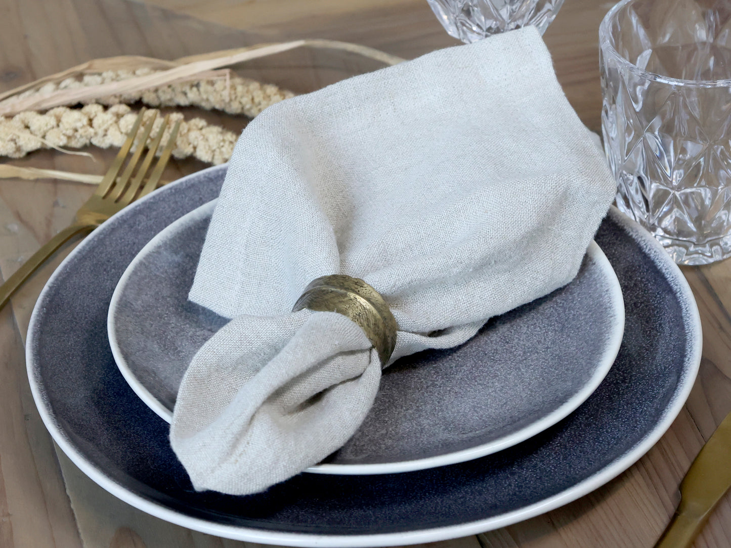 Napkin Ring Set of 4 - Gold Leaf