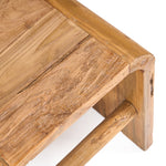 Close-up of a wooden stool with a white background