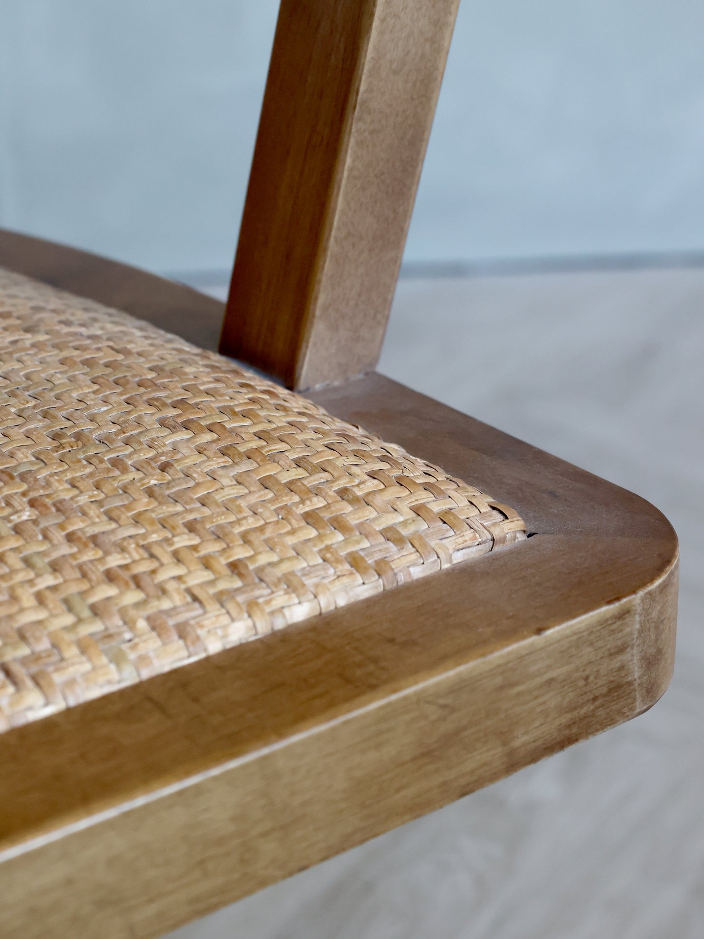 French Wicker Swivel Desk Chair