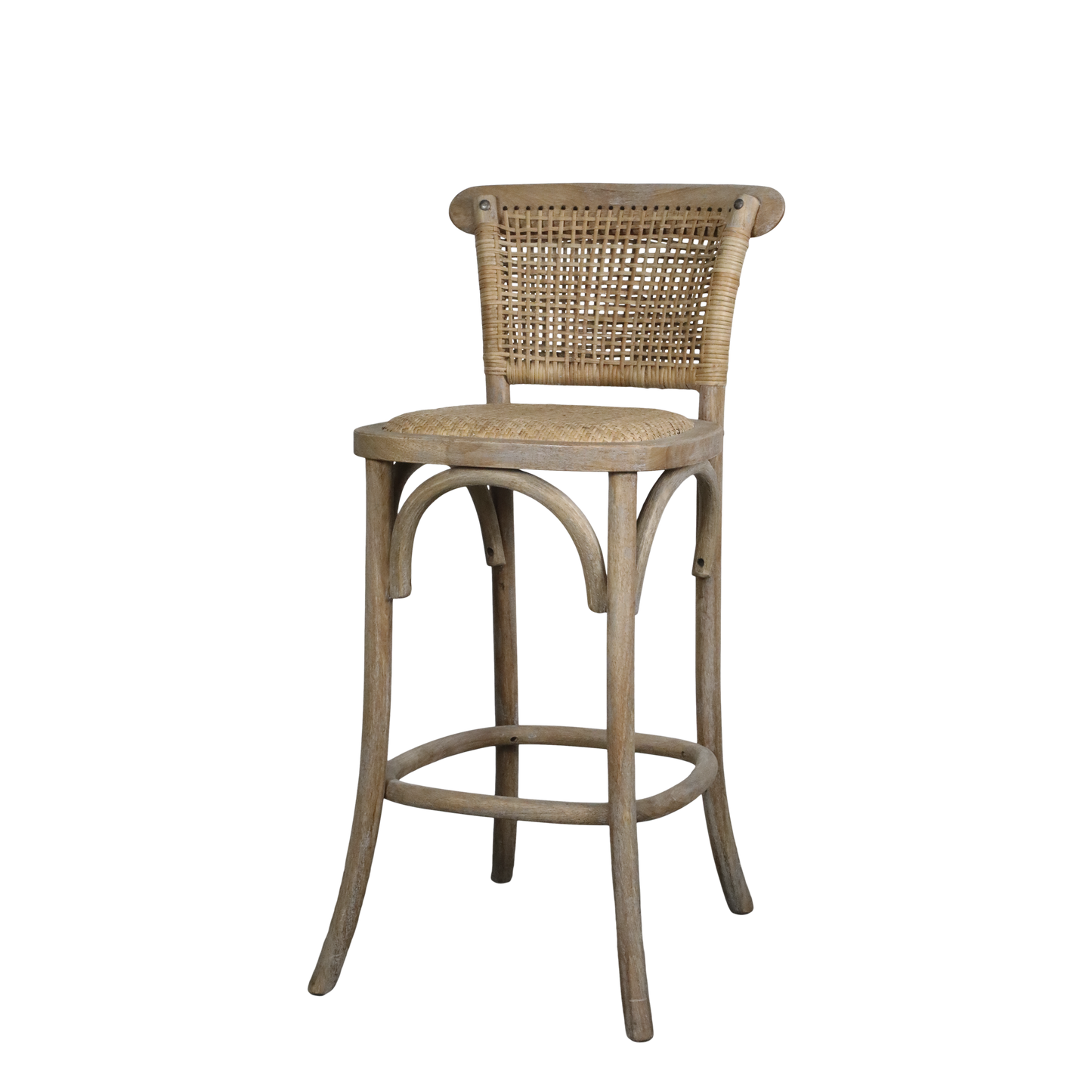 French Wicker Counter Stool / Chair
