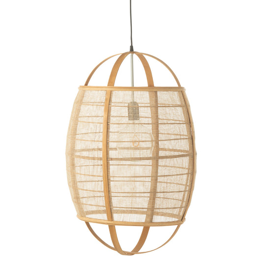 Natural Linen Lantern Pendant Light - Large