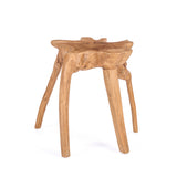Wooden stool with a natural, rustic design on a white background -Flo & Joe