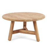 Wooden coffee table on a white background