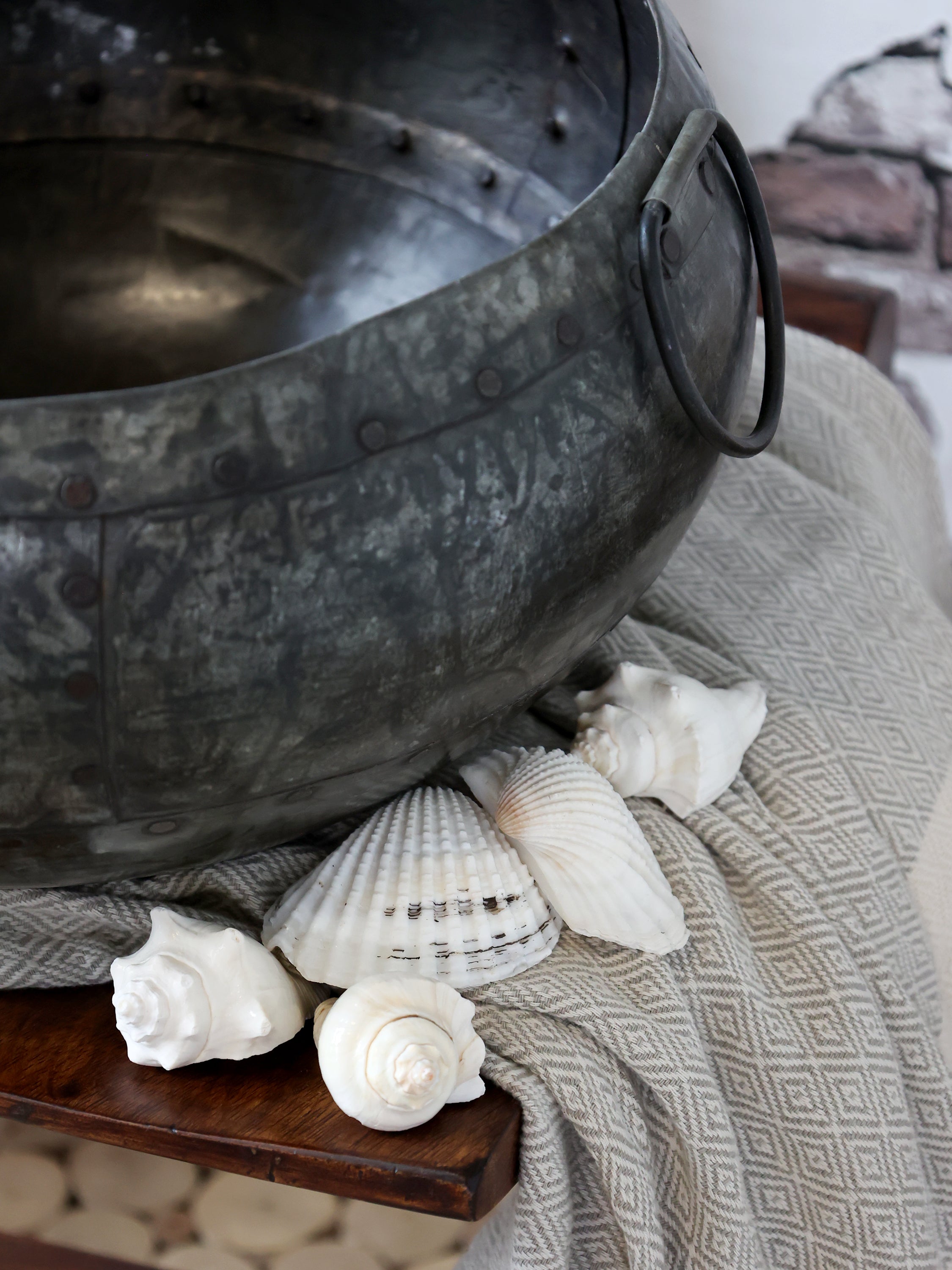 Antiqued Metal  Pot - Flo & Joe