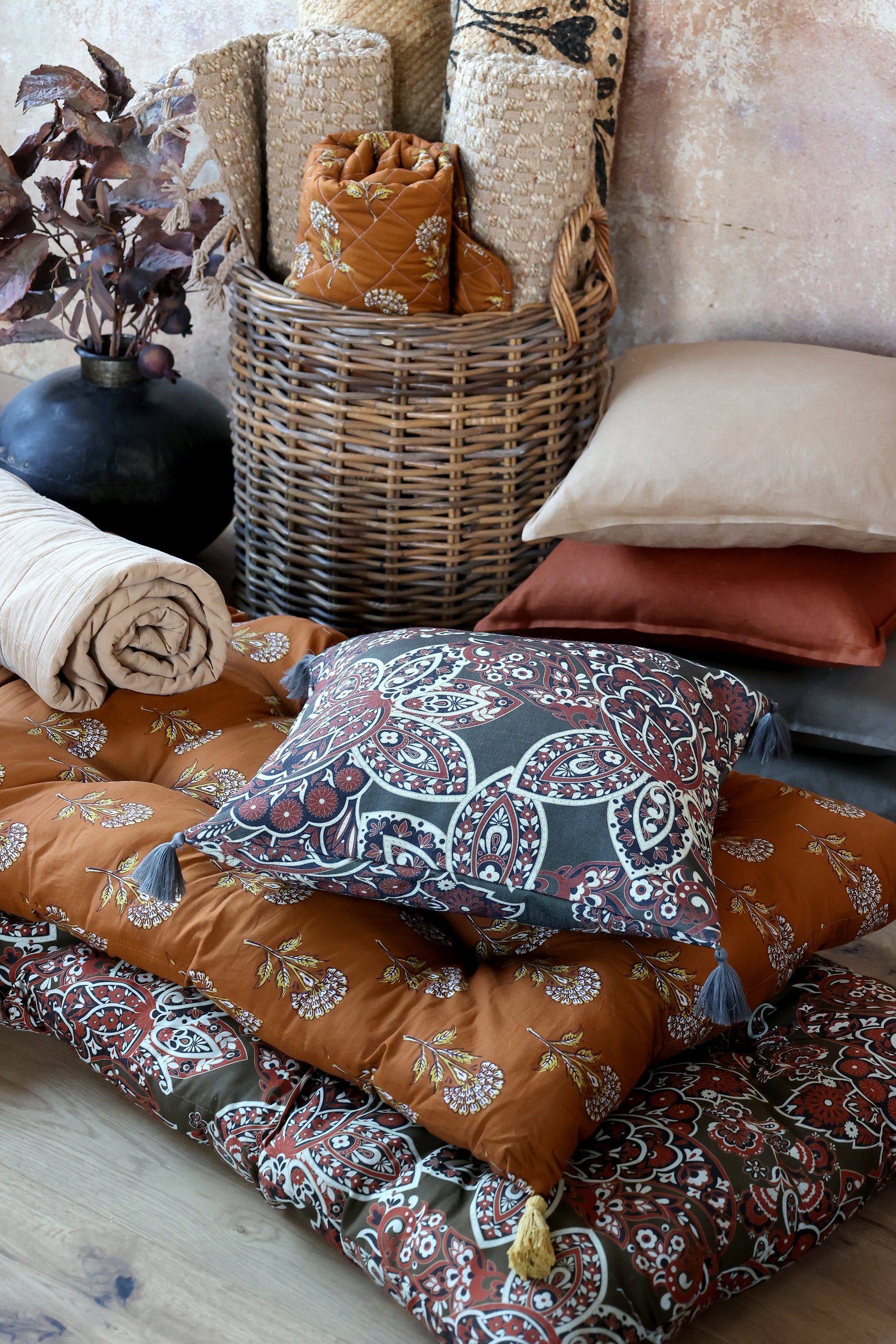 Cotton Mattress - Terracotta Print - Flo & Joe