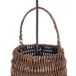 Wicker pendant light shade extra large with handle on a white background