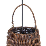 Wicker pendant light shade extra large with handle on a white background