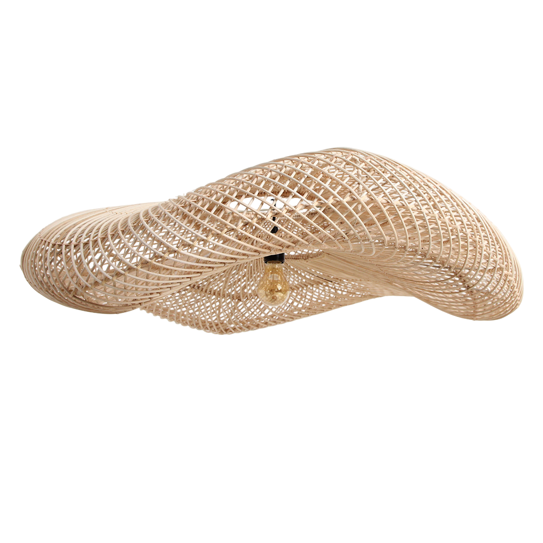 The wave pendant   natural rattan chandelier   90cm   flo & joe uk